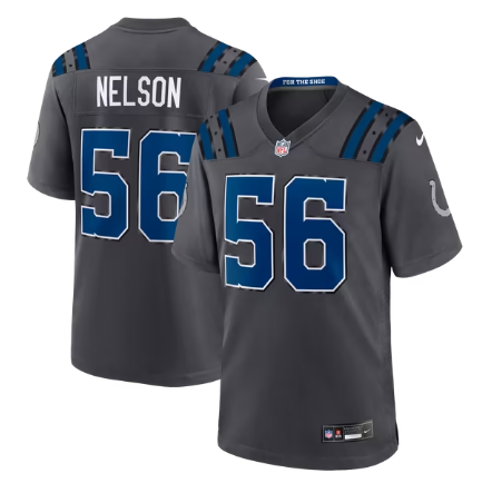Men's Indianapolis Colts #56 Quenton Nelson 2026 Rivalries Collection Game Jersey - Anthracite