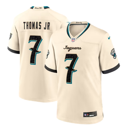Men's Jacksonville Jaguars #7 Brian Thomas Jr. 2026 Rivalries Collection Game Jersey - Natural