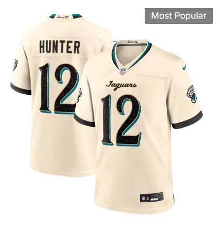 Men's Jacksonville Jaguars #12 Travis Hunter 2026 Rivalries Collection Game Jersey - Natural