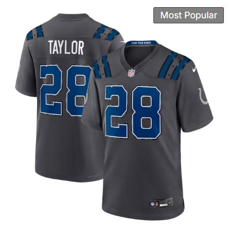 Men's Indianapolis Colts #28 Jonathan Taylor 2026 Rivalries Collection Game Jersey - Anthracite