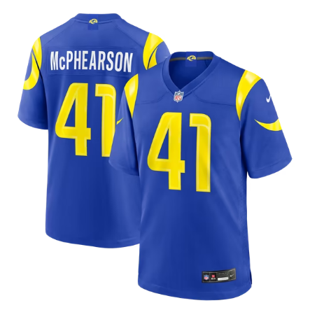 Men's Los Angeles Rams #41 Zech McPhearson Team Game Jersey - Royal