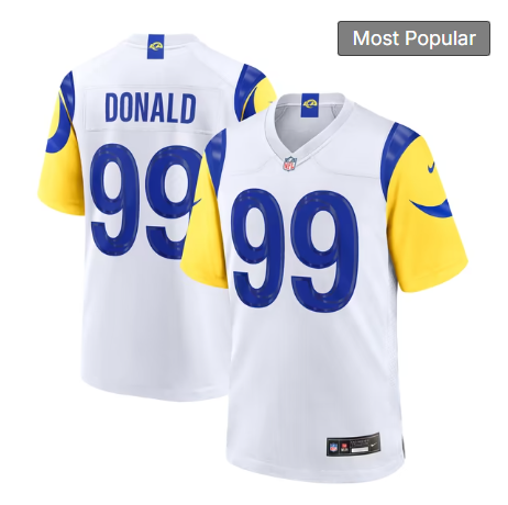 Men's Los Angeles Rams #99 Aaron Donald Game Jersey - White