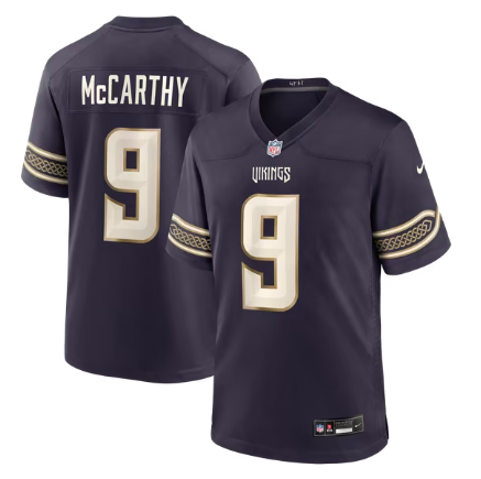 Men's Minnesota Vikings #9 J.J McCarthy 2026 Rivalries Collection Game Jersey - Purple