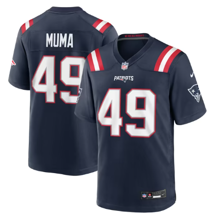 Men's New England Patriots #49 Chad Muma Team Game Jersey - Navy