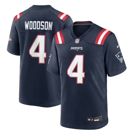 Men's New England Patriots #4 Craig Woodson Team Game Jersey - Navy