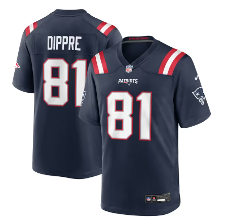 Men's New England Patriots #81 CJ Dippre Team Game Jersey - Navy