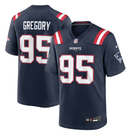 Men's New England Patriots #95 Eric Gregory Team Game Jersey - Navy