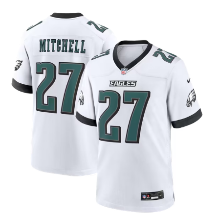 Men's Philadelphia Eagles #27 Quinyon Mitchell Game Jersey - White