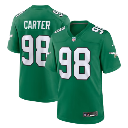 Men's Philadelphia Eagles #98 Jalen Carter Alternate Game Jersey - Kelly Green