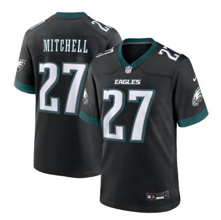 Men's Philadelphia Eagles #27 Quinyon Mitchell Alternate Game Jersey - Black