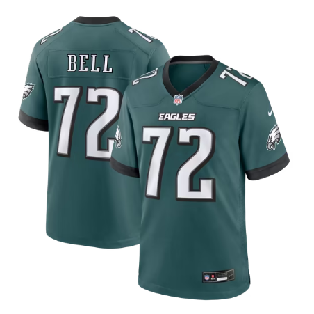 Men's Philadelphia Eagles #72 Markel Bell P Team Game Jersey - Midnight Green
