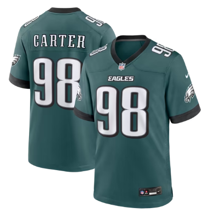 Men's Philadelphia Eagles #98 Jalen Carter Team Game Jersey - Midnight Green