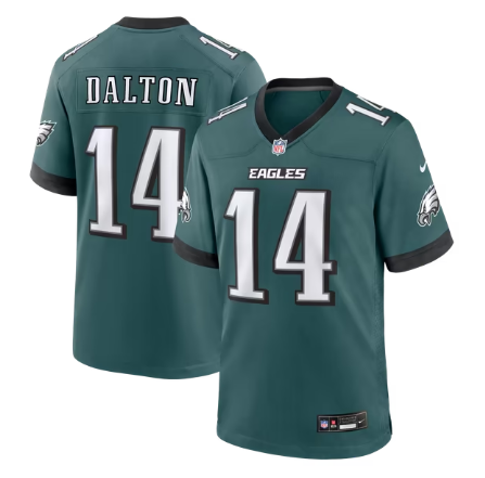Men's Philadelphia Eagles #14 Andy Dalton Team Game Jersey - Midnight Green