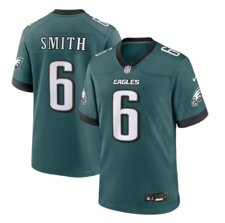 Men's Philadelphia Eagles #6 DeVonta Smith Team Game Jersey - Midnight Green