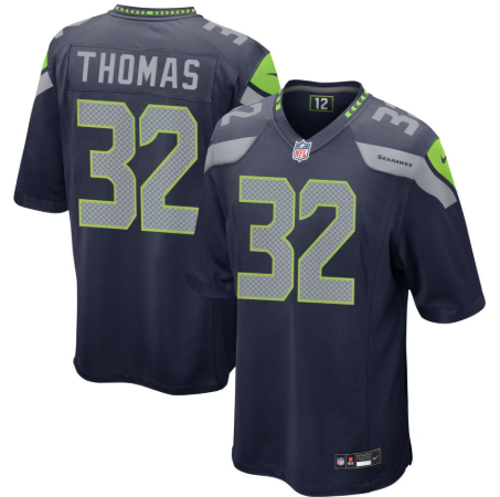 Men's Seattle Seahawks #32 Drake Thomas Team Game Jersey - College Navy