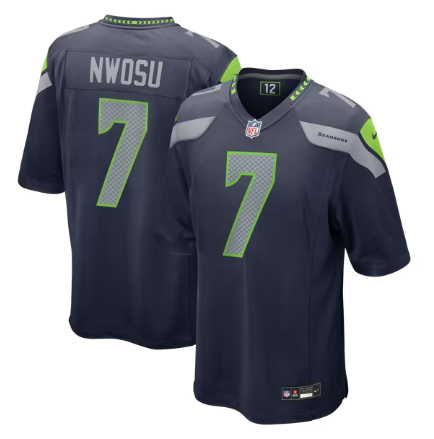 Men's Seattle Seahawks #7 Uchenna Nwosu Team Game Jersey - College Navy