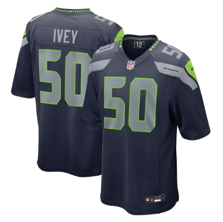 Men's Seattle Seahawks #50 Jared Ivey Team Game Jersey - College Navy