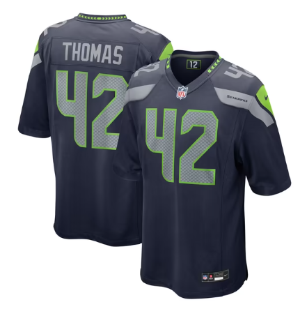 Men's Seattle Seahawks #42 Drake Thomas Team Game Jersey - College Navy