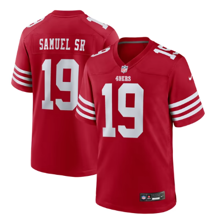Men's San Francisco 49ers #19 Deebo Samuel Sr Team Game Jersey - Scarlet