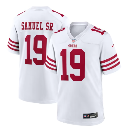 Men's San Francisco 49ers #19 Deebo Samuel Sr Game Jersey - White