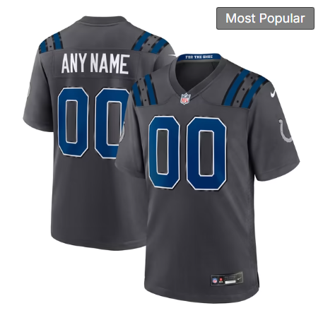 Men & Women & Youth Indianapolis Colts Nike 2026 Rivalries Collection Game Custom Jersey - Anthracite