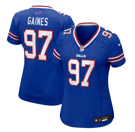 Women's Buffalo Bills #97 Greg Gaines Team Game Jersey - Royal