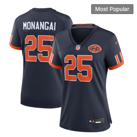 Women's Chicago Bears #25 Kyle Monangai 2026 Rivalries Collection Game Jersey - Navy
