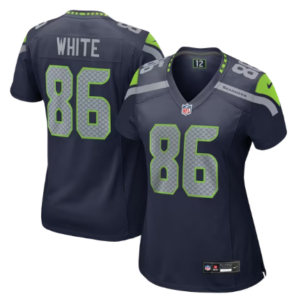 Women's Seattle Seahawks #86 Ricky White Team Game Jersey - College Navy