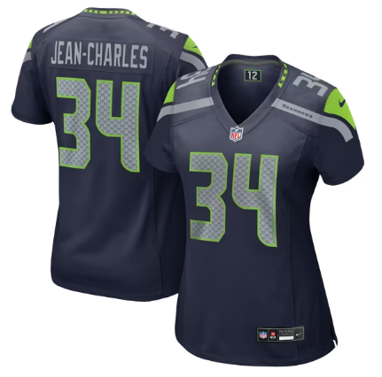 Women's Seattle Seahawks #34 Shemar Jean-Charles Team Game Jersey - College Navy