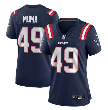 Women's New England Patriots #49 Chad Muma Team Game Jersey - Navy