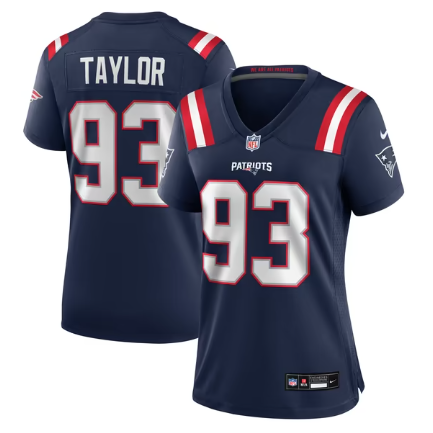 Women's New England Patriots #93 Leonard Taylor Team Game Jersey - Navy