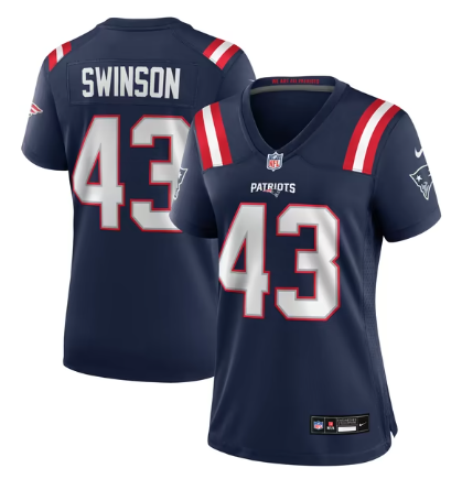 Women's New England Patriots #43 Bradyn Swinson Team Game Jersey - Navy