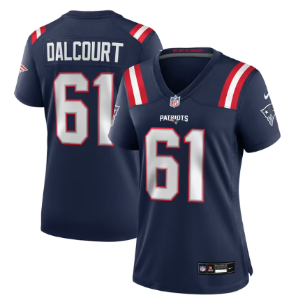 Women's New England Patriots #61 Darrian Dalcourt Team Game Jersey - Navy