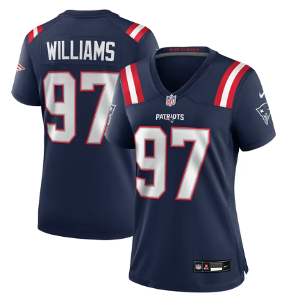 Women's New England Patriots #97 Milton Williams Team Game Jersey - Navy