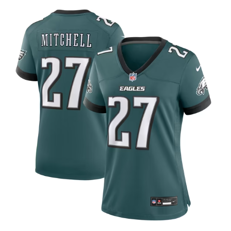 Women's Philadelphia Eagles #27 Quinyon Mitchell Game Jersey - Midnight Green