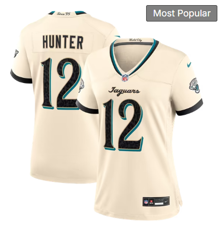 Women's Jacksonville Jaguars #12 Travis Hunter 2026 Rivalries Collection Game Jersey - Natural