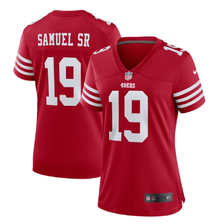 Women's San Francisco 49ers #19 Deebo Samuel Sr Team Game Jersey - Scarlet