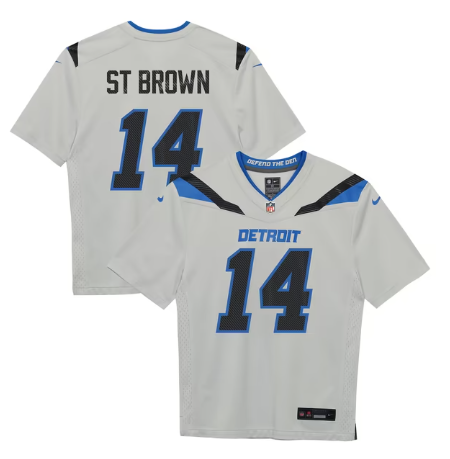 Toddler Detroit Lions #14 Amon-Ra St. Brown 2026 Rivalries Collection Game Jersey - Silver