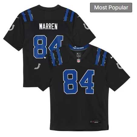 Toddler Indianapolis Colts #84 Tyler Warren 2026 Rivalries Collection Game Jersey - Anthracite