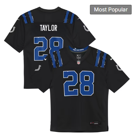 Toddler Indianapolis Colts #28 Jonathan Taylor 2026 Rivalries Collection Game Jersey - Anthracite