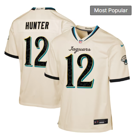 Toddler Jacksonville Jaguars #12 Travis Hunter 2026 Rivalries Collection Game Jersey - Natural