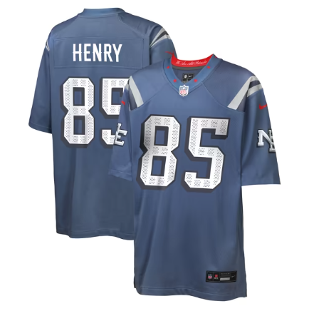Youth New England Patriots #85 Hunter Henry Rivalries Collection Game Jersey - Storm Blue
