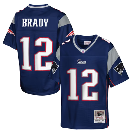 Youth New England Patriots #12 Tom Brady Throwback Legacy Retired Player Jersey - Navy