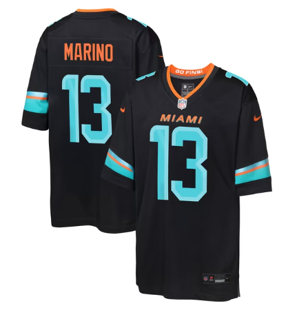 Youth Miami Dolphins #13 Dan Marino Rivalries Collection Game Jersey - Pitch Blue