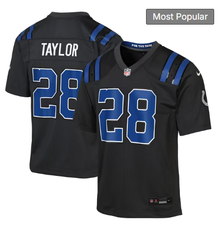 Youth Indianapolis Colts #28 Jonathan Taylor 2026 Rivalries Collection Game Jersey - Anthracite