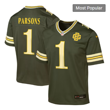 Youth Green Bay Packers #1 Micah Parsons 2026 Rivalries Collection Game Jersey - Green