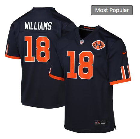 Youth Chicago Bears #18 Caleb Williams 2026 Rivalries Collection Game Jersey - Navy