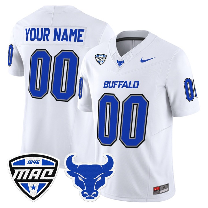 Men & Women & Youth Buffalo Bulls 2026 Vapor Limited Custom Jersey White - All Stitched