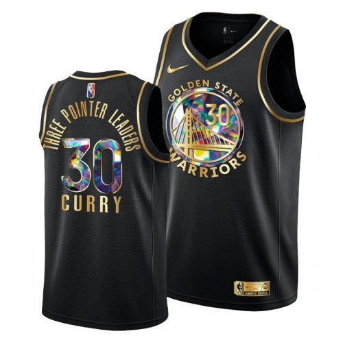 Men's Golden State Warriors #30 Stephen Curry Black Gold Stitched Basketball Jersey