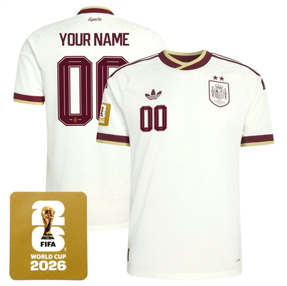 Youth Spain Team Custom 2026 World Cup Away Soccer Jersey